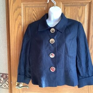 AK Anne Klein Navy linen blazer/jacket  Sz 12